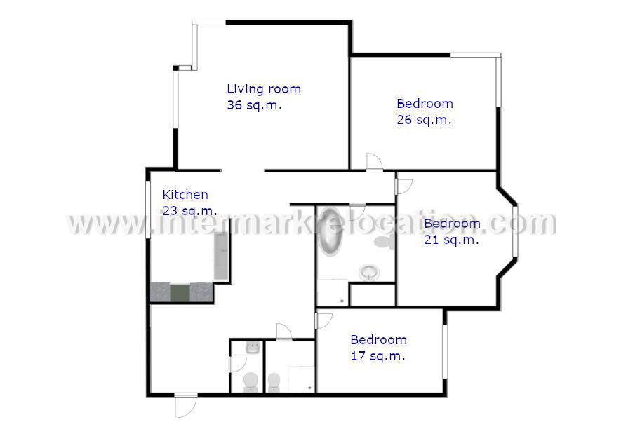 Aviatsionnaya Str. - ID: 37625 - plan 1